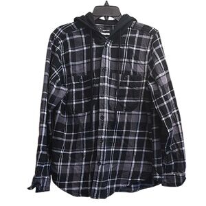 Original Use Black and Gray Plaid Flannel size Medium